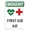 Signmission Safety Sign, OSHA EMERGENCY, 5" Height, First Aid Kit, Portrait OS-EM-D-35-V-10492 - alternate 1